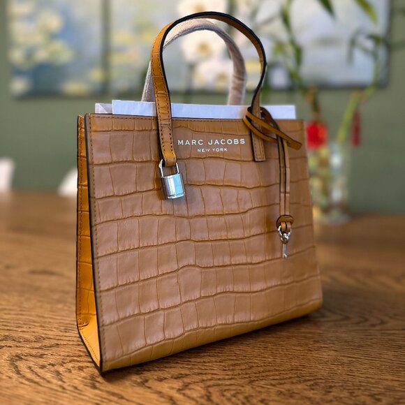 Marc Jacobs Handbags - NWT! NEW! Marc Jacobs Mini Grind Tote Crossbody -Mustard Crocodile Skin pattern